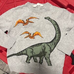 Dinosaur Print Gray Kids Sweater size 4-6 year old